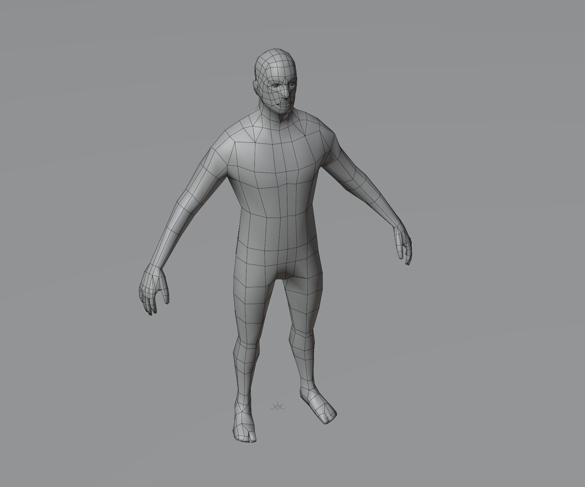 Male Body Base Mesh Animated and Rigged 3D Model 1k Polygons Low-poly 3D model_2