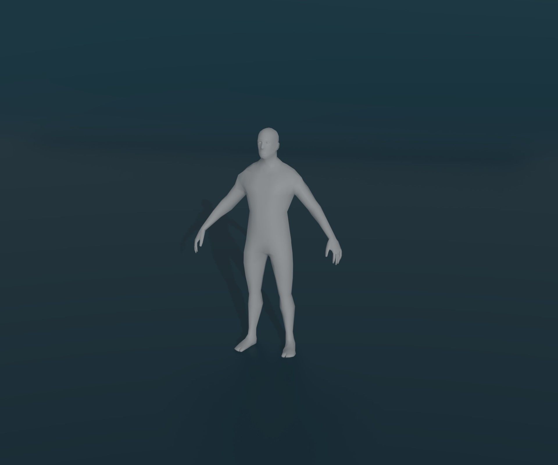 Male Body Base Mesh Animated and Rigged 3D Model 1k Polygons Low-poly 3D model_8