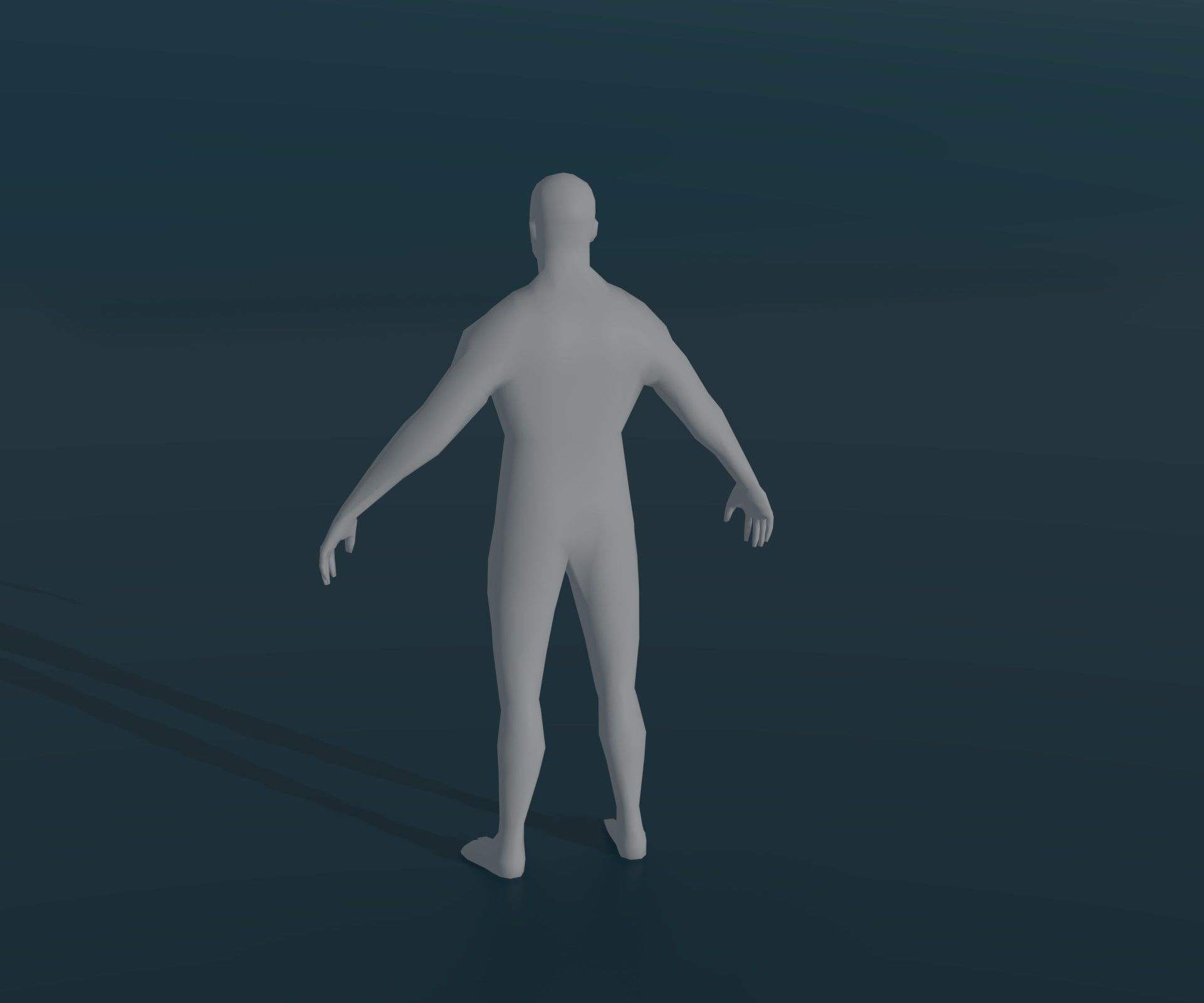 Male Body Base Mesh Animated and Rigged 3D Model 1k Polygons Low-poly 3D model_9