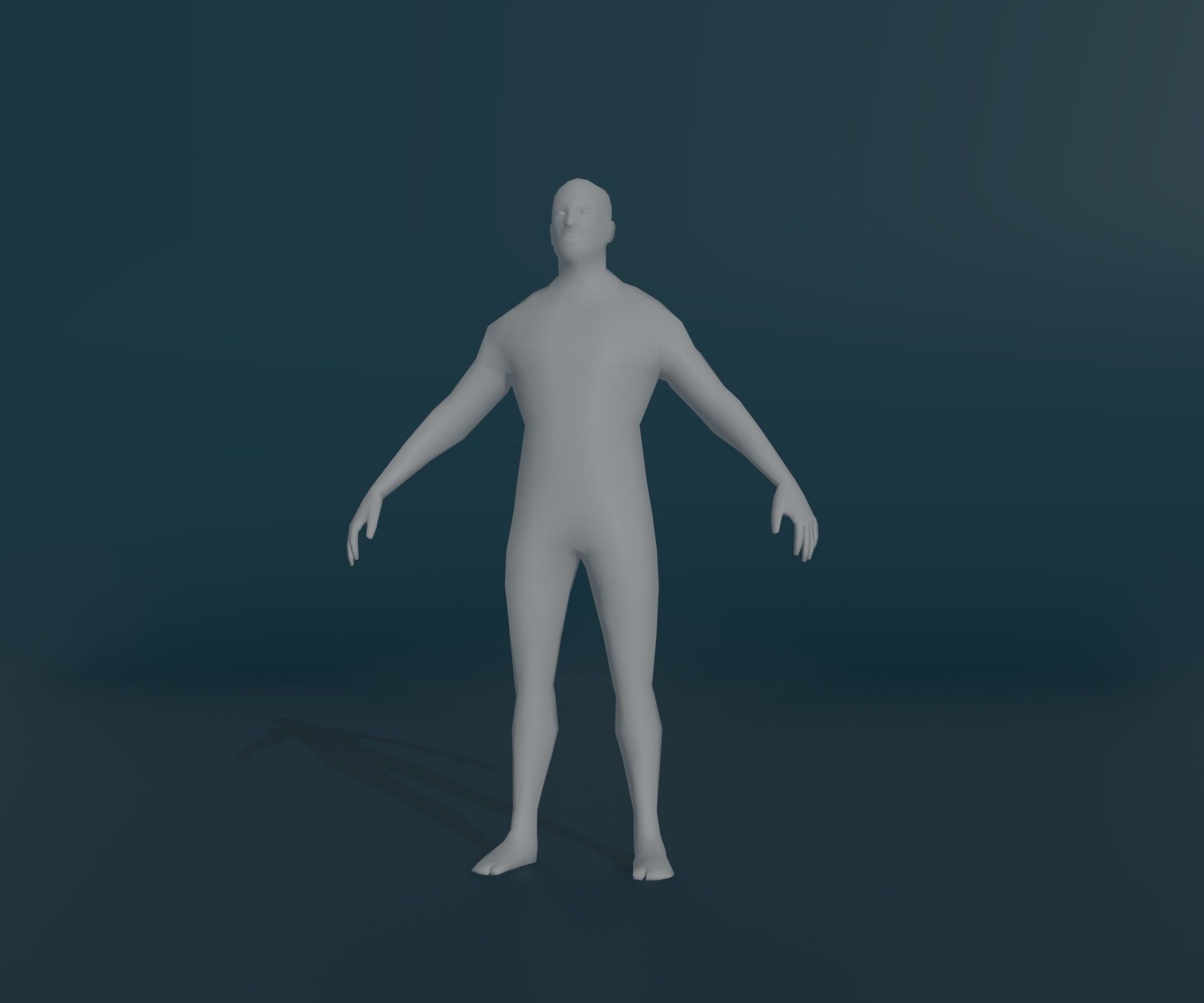 Male Body Base Mesh Animated and Rigged 3D Model 1k Polygons Low-poly 3D model_4