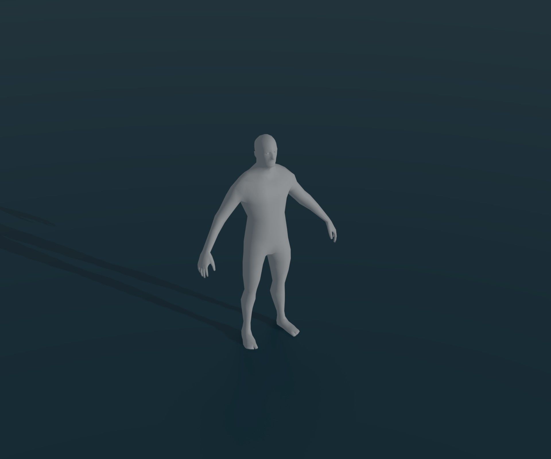 Male Body Base Mesh Animated and Rigged 3D Model 1k Polygons Low-poly 3D model_20