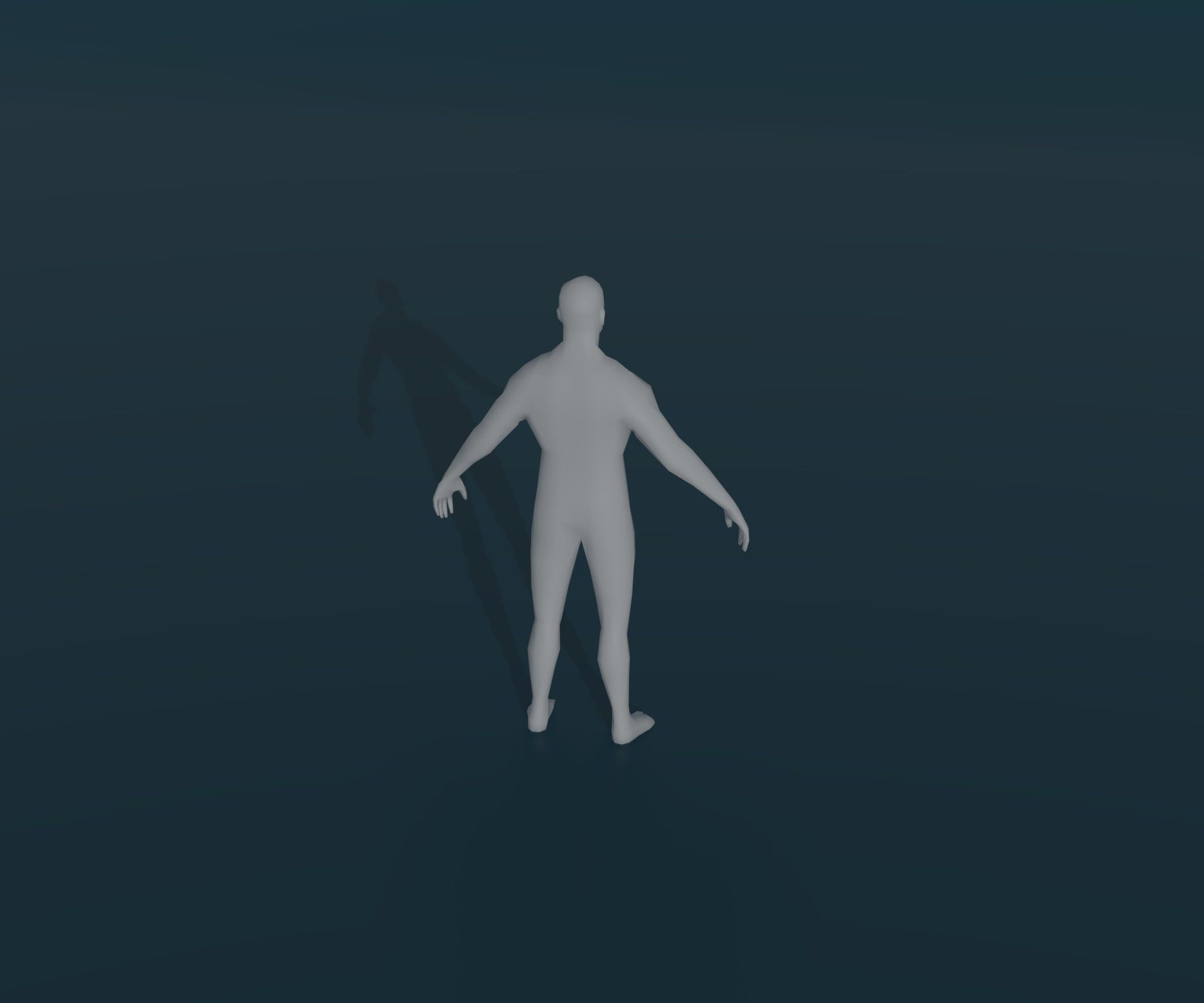 Male Body Base Mesh Animated and Rigged 3D Model 1k Polygons Low-poly 3D model_10