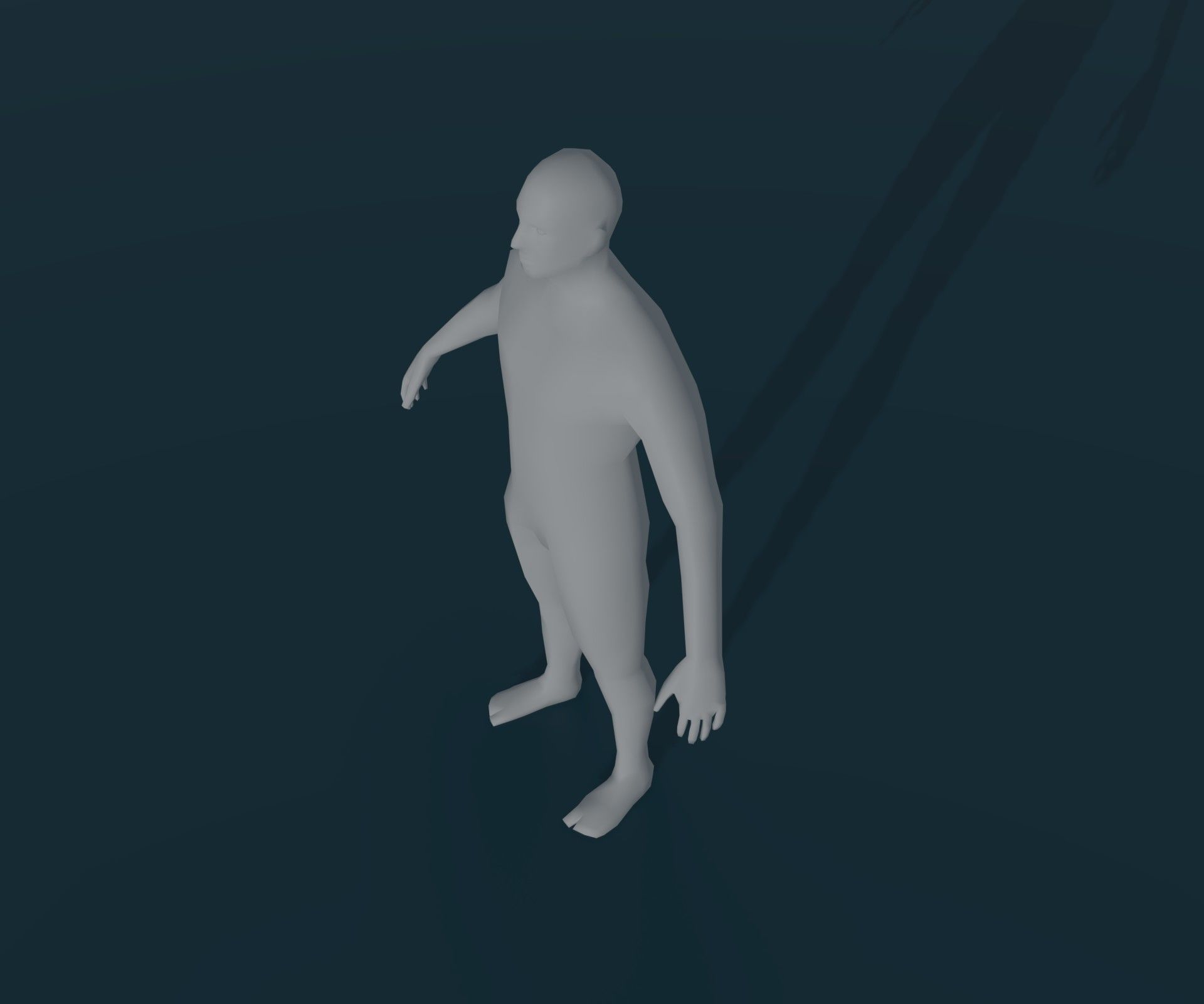 Male Body Base Mesh Animated and Rigged 3D Model 1k Polygons Low-poly 3D model_5