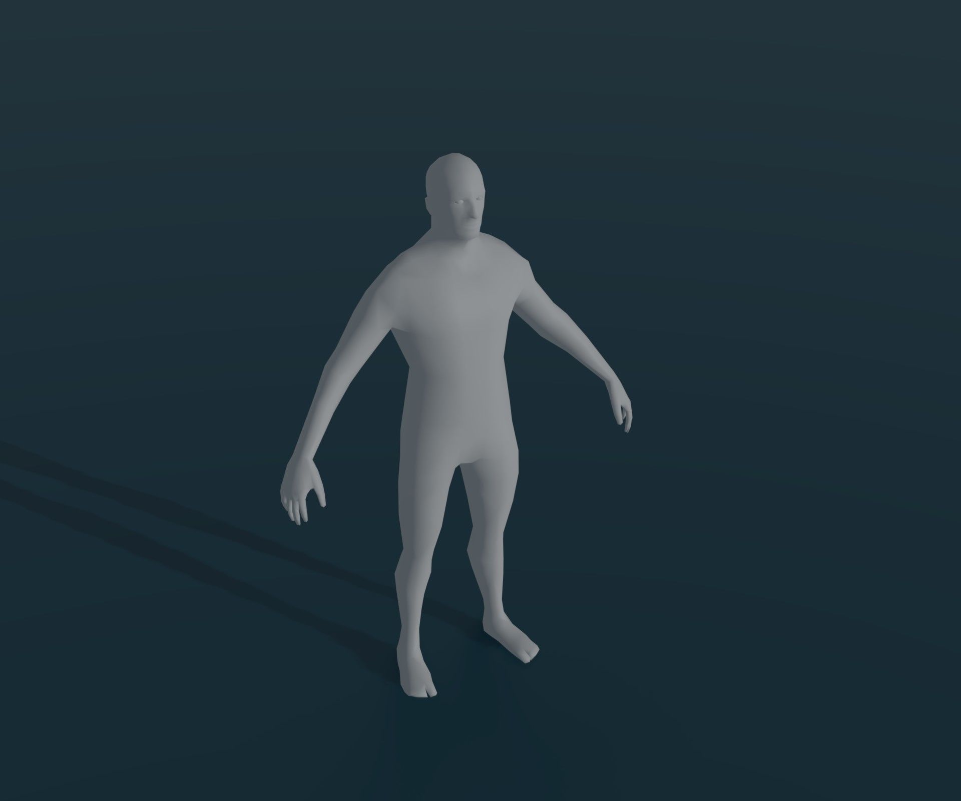 Male Body Base Mesh Animated and Rigged 3D Model 1k Polygons Low-poly 3D model_19
