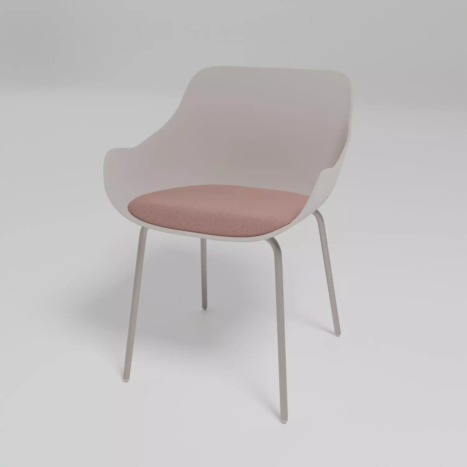 Baltic Remix 4-legged polypropylene shell chair with cushion Free 3D model_0