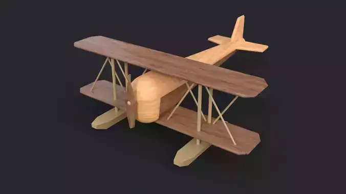 WOODEN TOY AIRPLANE 3D model