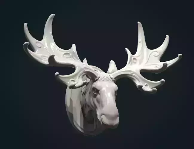Moose Head 3D print model Moose Head 3D print model