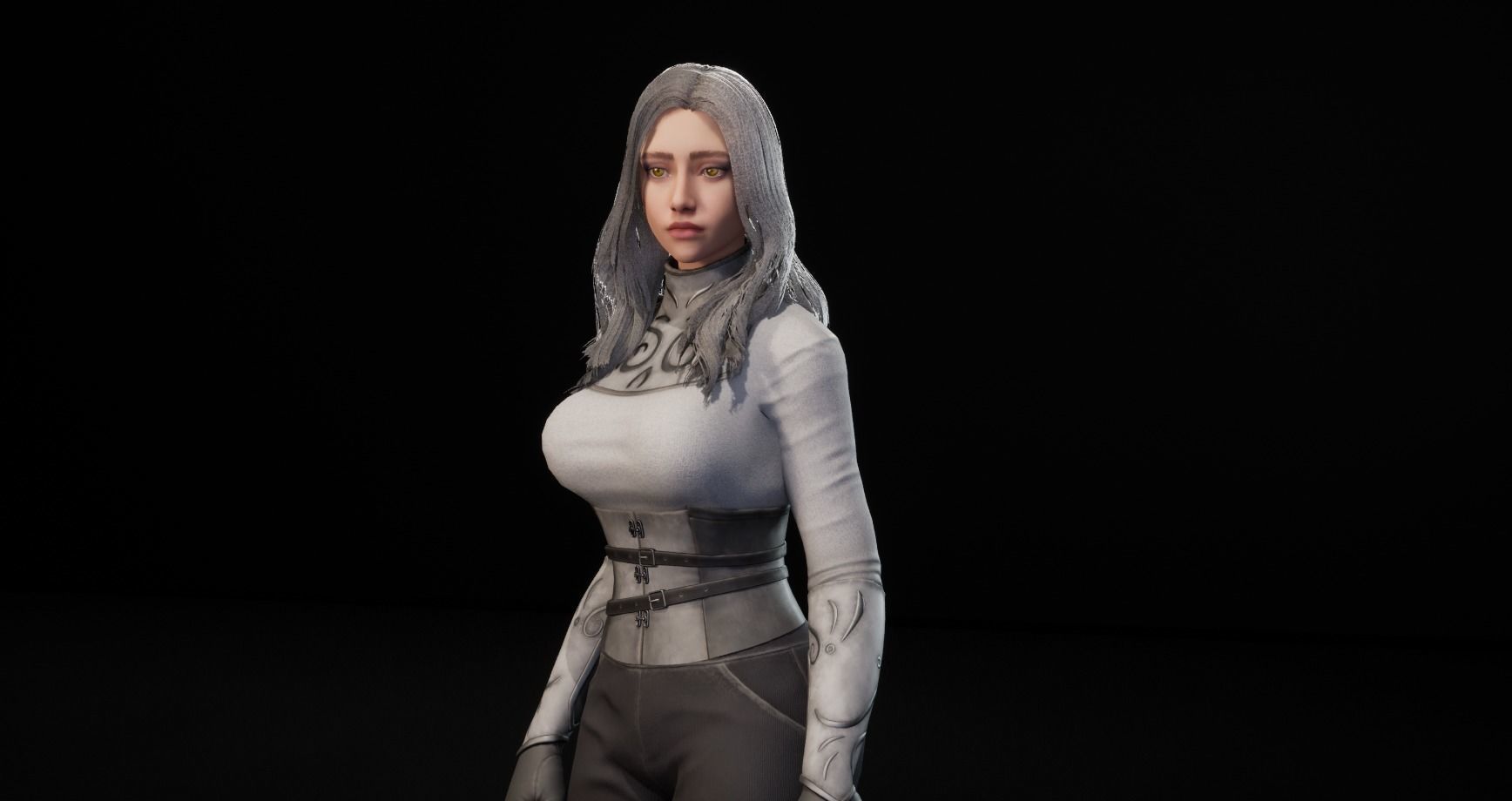 Hero Girl 1 - Customizable Modular Game Ready Low-poly 3D model_15