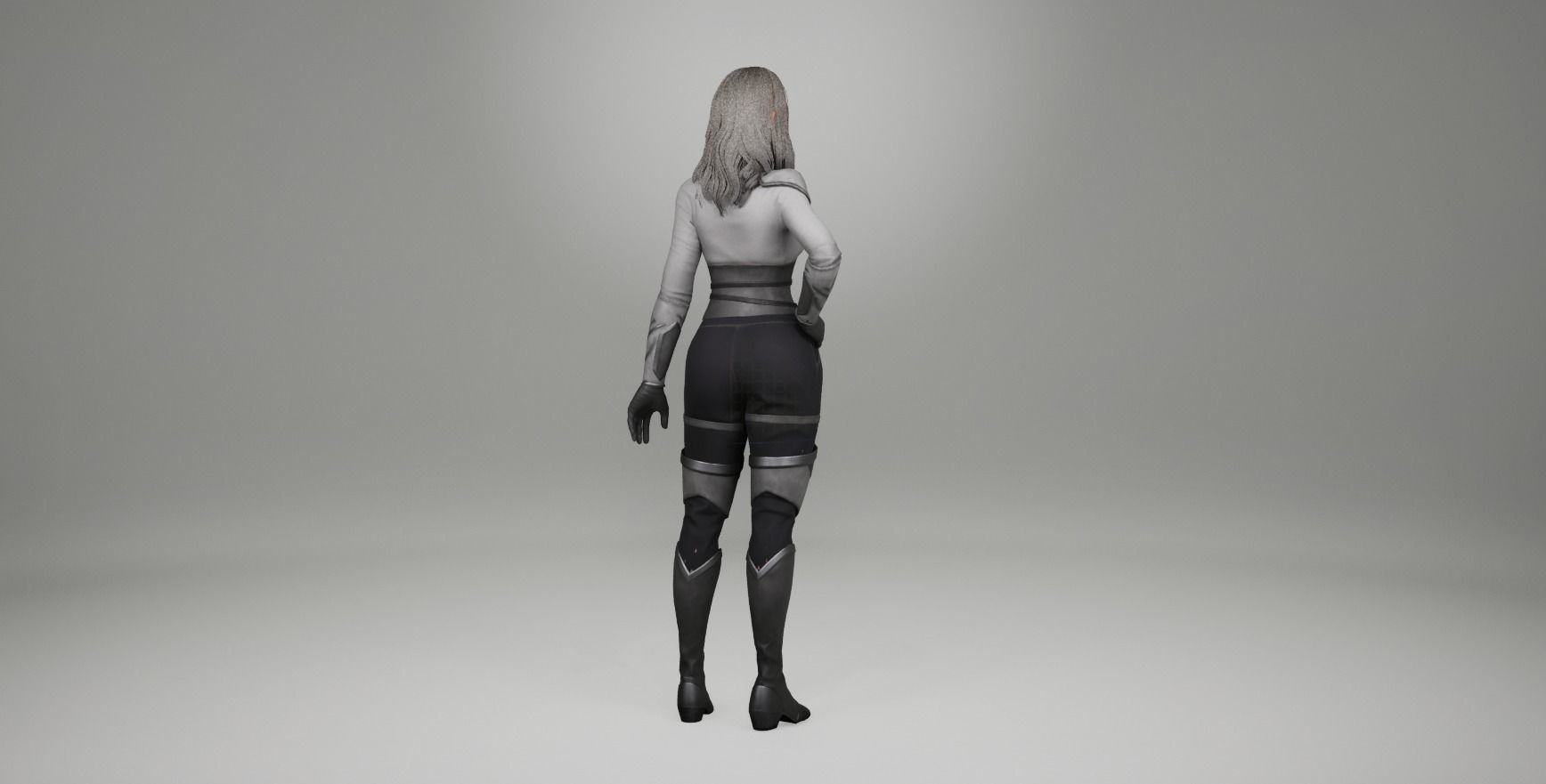 Hero Girl 1 - Customizable Modular Game Ready Low-poly 3D model_24