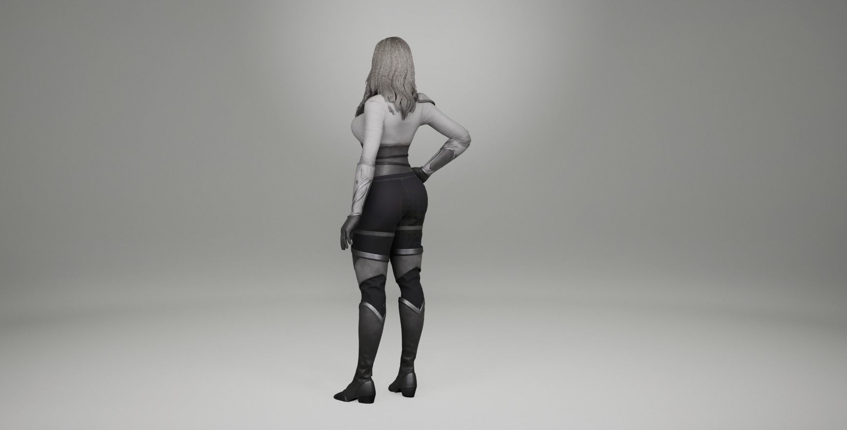 Hero Girl 1 - Customizable Modular Game Ready Low-poly 3D model_23