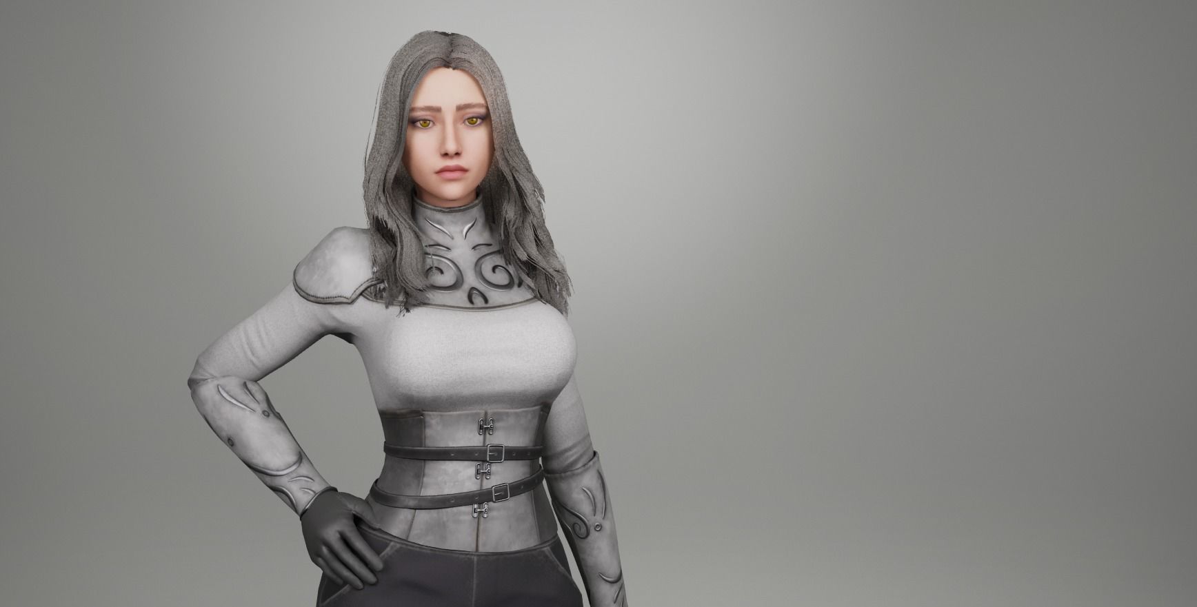 Hero Girl 1 - Customizable Modular Game Ready Low-poly 3D model_20