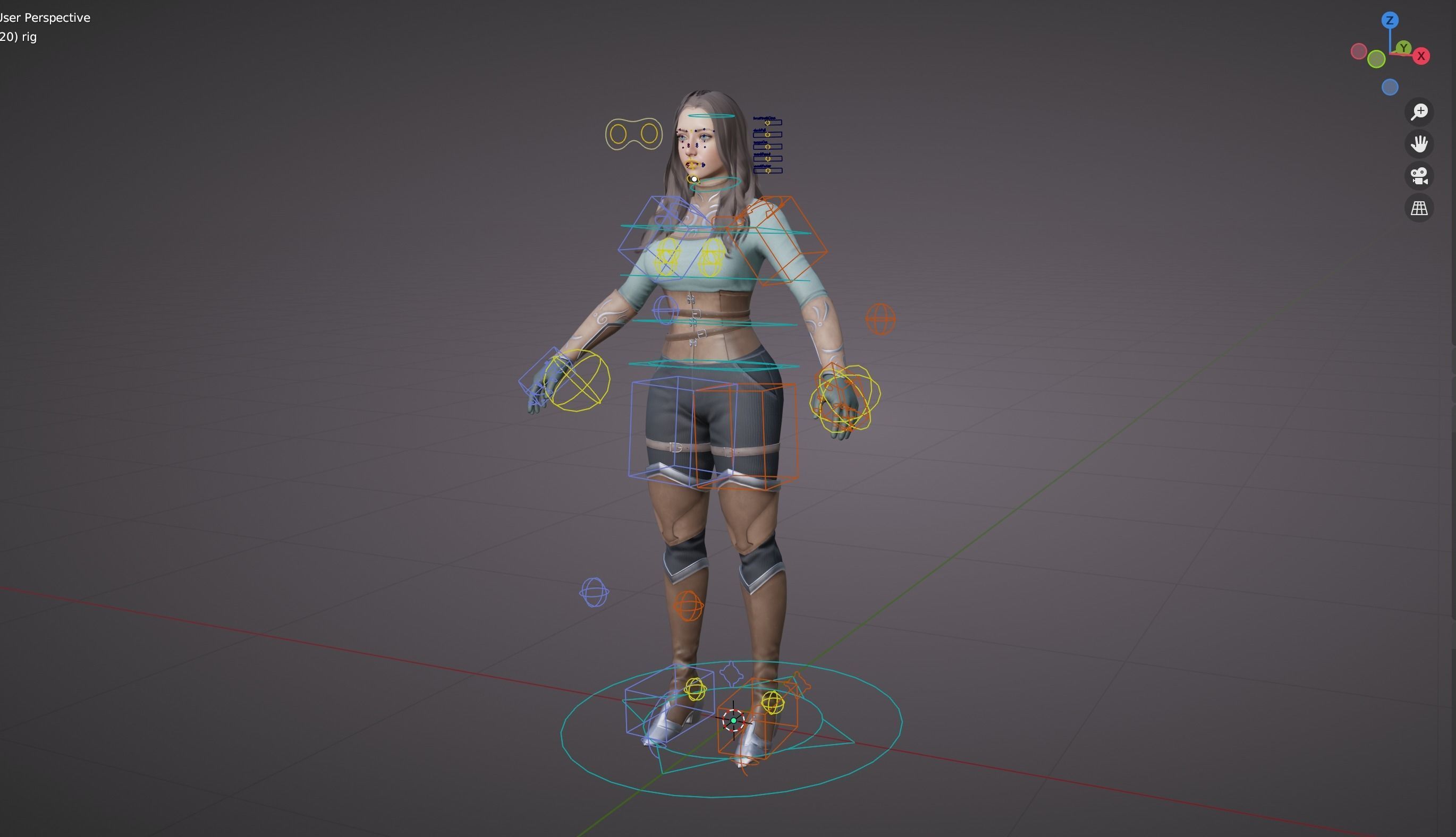 Hero Girl 1 - Customizable Modular Game Ready Low-poly 3D model_19