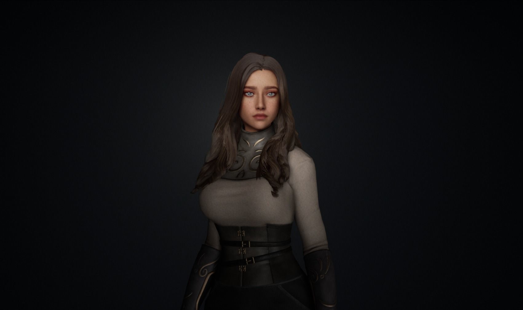 Hero Girl 1 - Customizable Modular Game Ready Low-poly 3D model_8