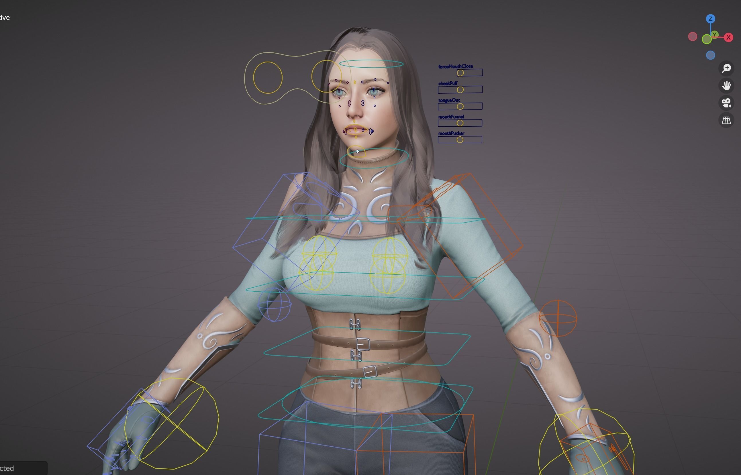 Hero Girl 1 - Customizable Modular Game Ready Low-poly 3D model_18