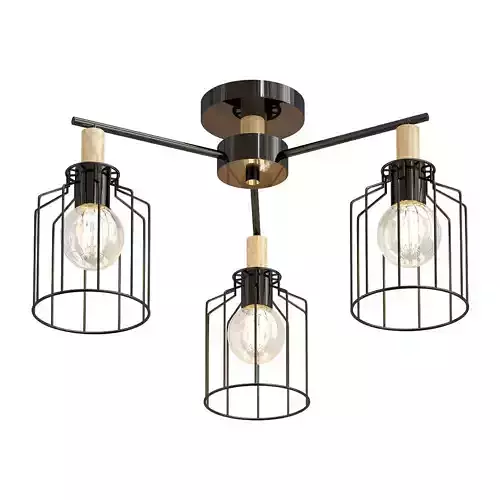 escada three light fixtures with metal cages