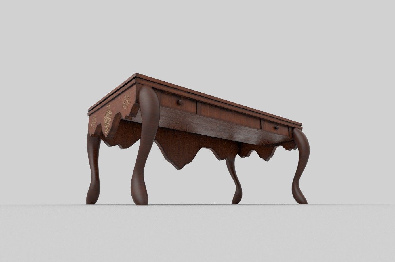 royal table low poly Low-poly 3D model_11