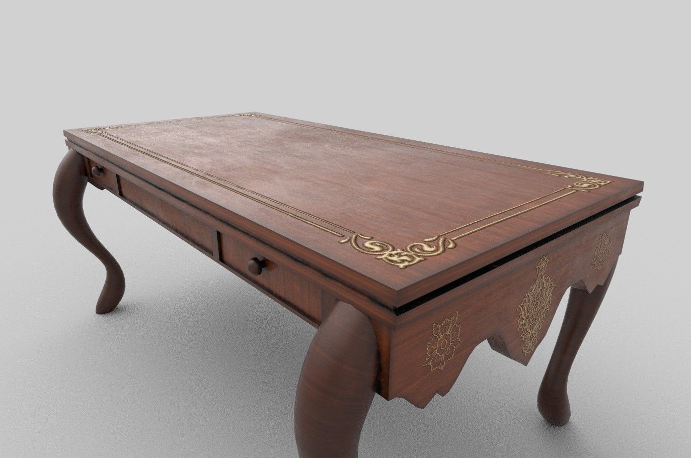 royal table low poly Low-poly 3D model_10