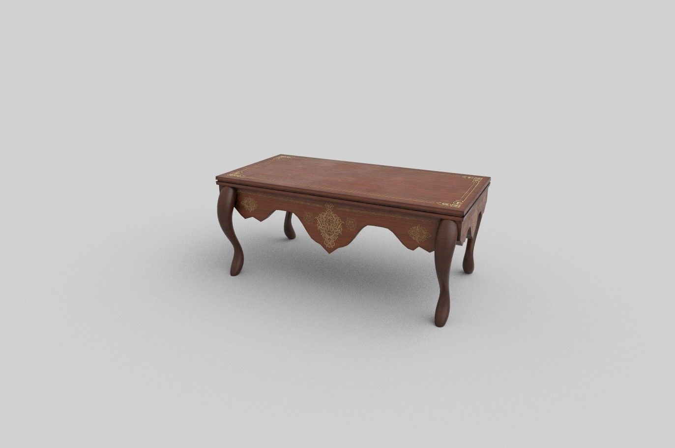 royal table low poly Low-poly 3D model_8