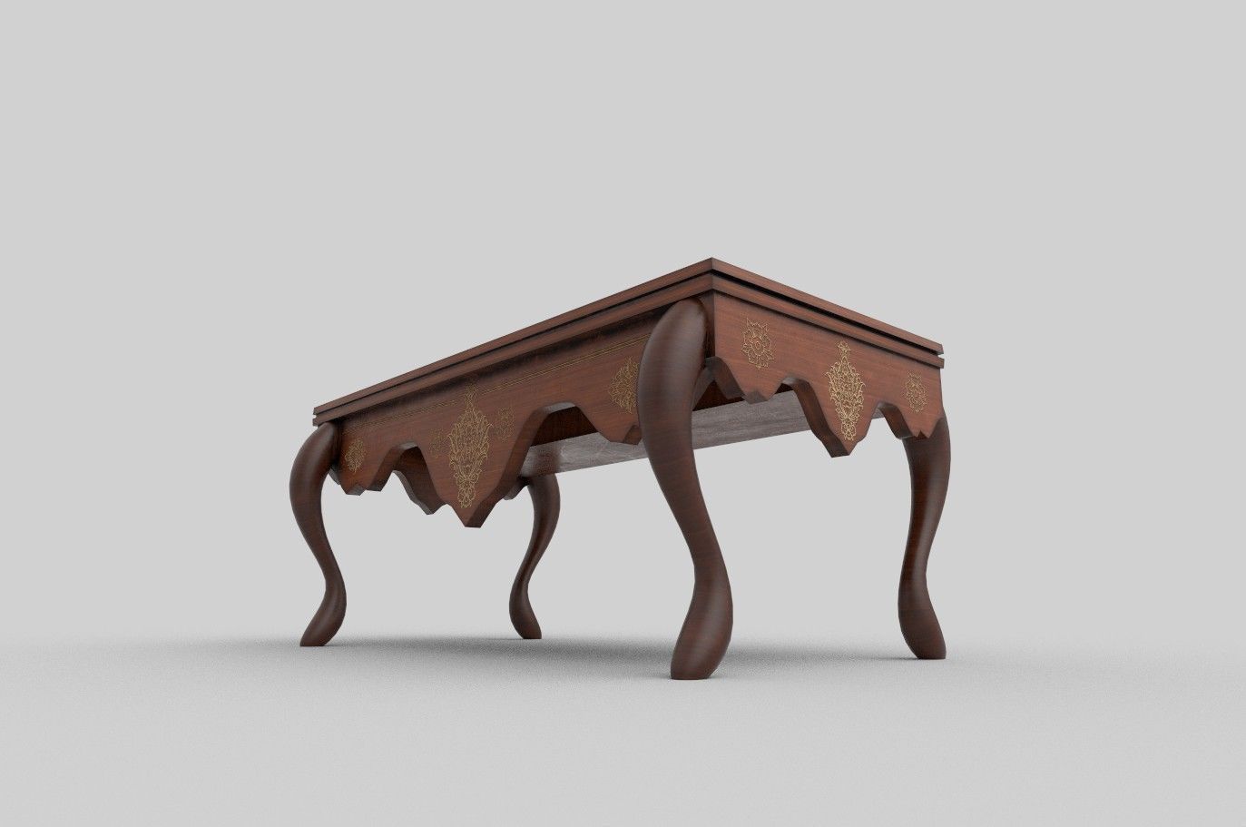 royal table low poly Low-poly 3D model_12
