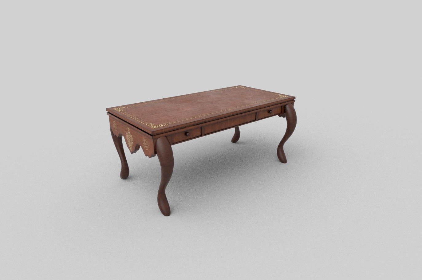 royal table low poly Low-poly 3D model_5