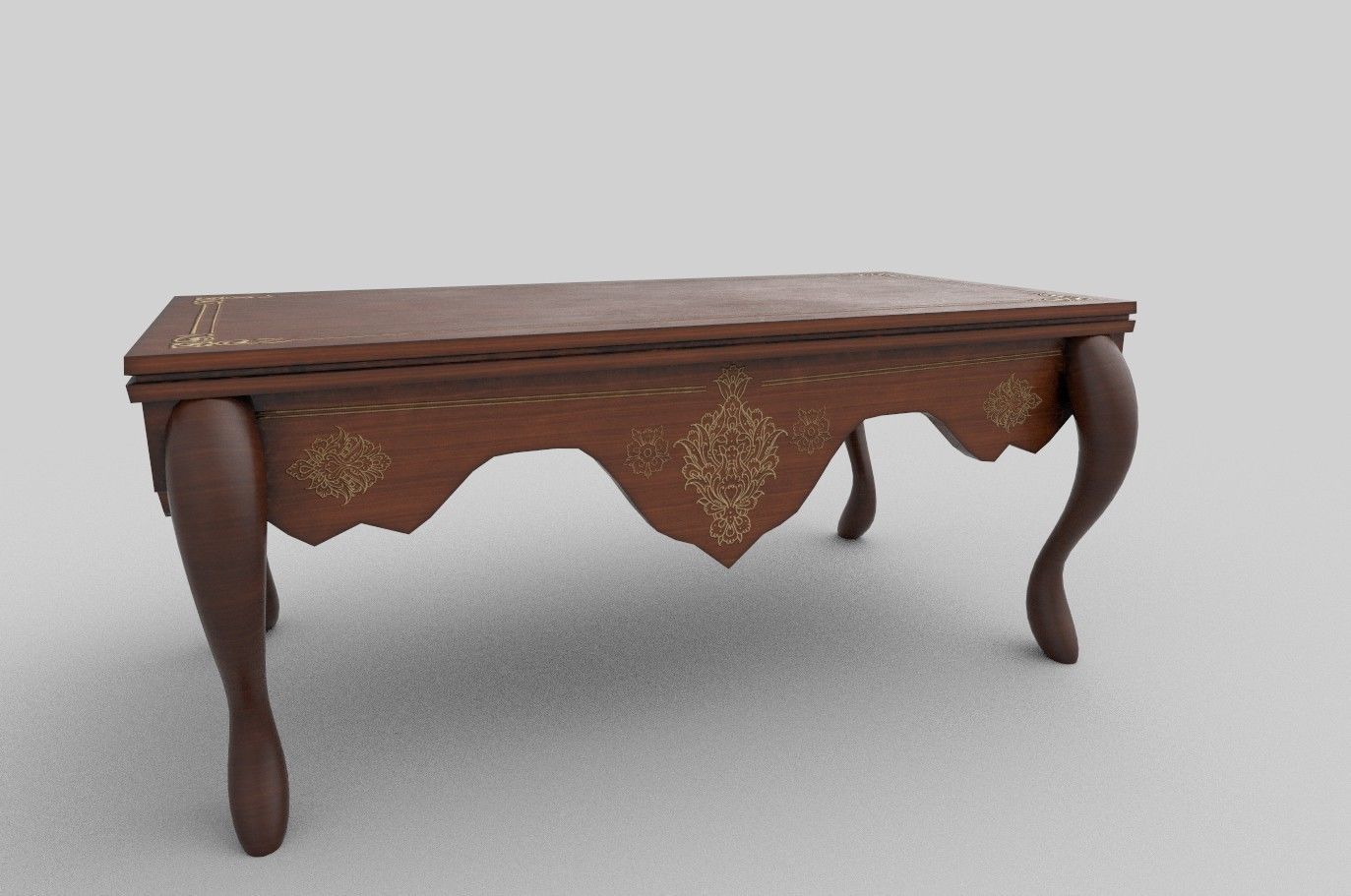 royal table low poly Low-poly 3D model_9