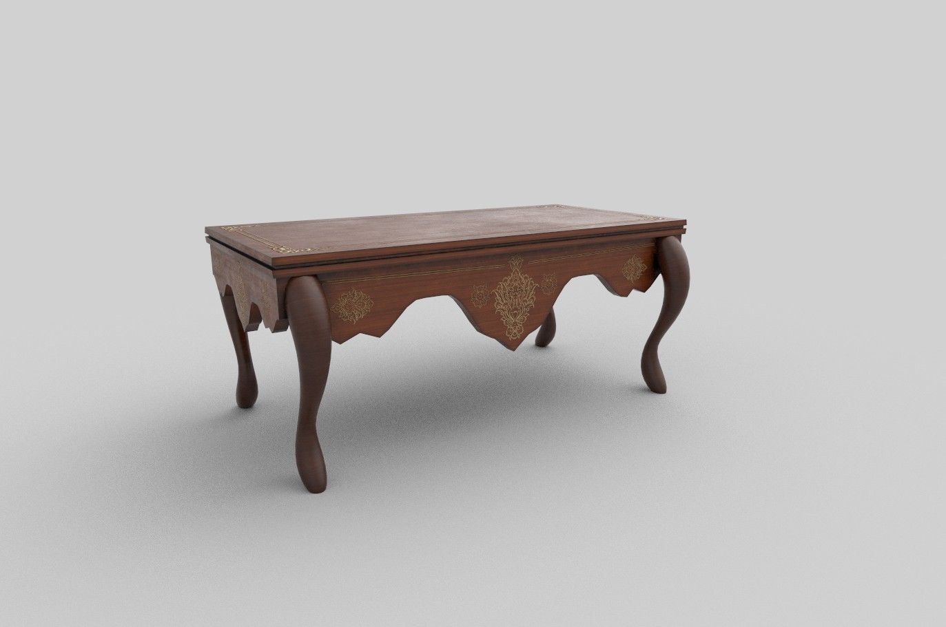 royal table low poly Low-poly 3D model_1