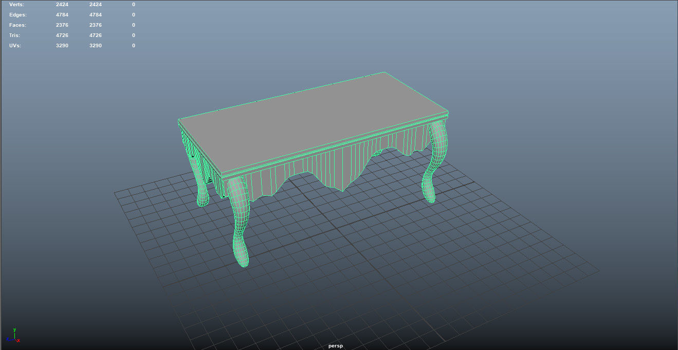royal table low poly Low-poly 3D model_15