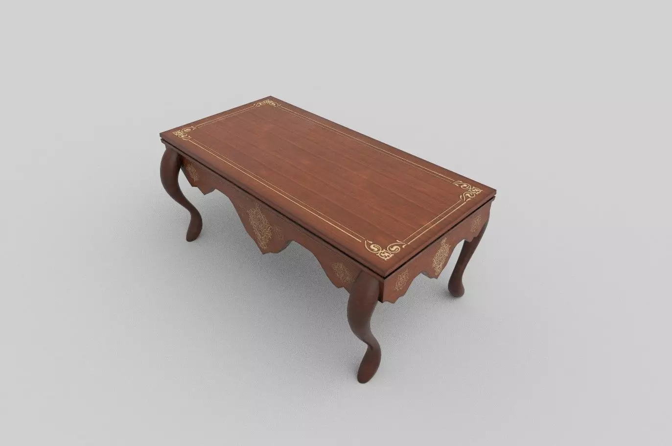 royal table low poly Low-poly 3D model_0