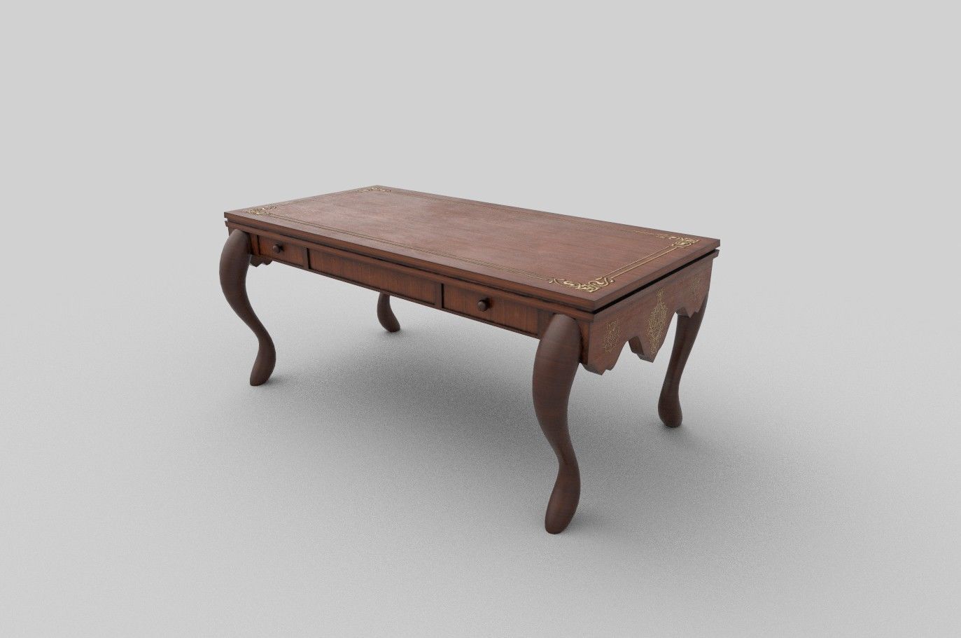 royal table low poly Low-poly 3D model_3