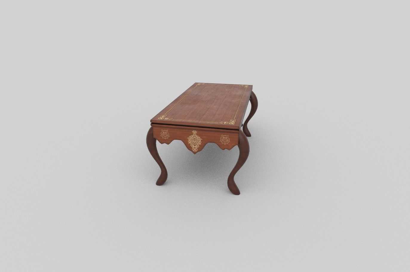 royal table low poly Low-poly 3D model_6