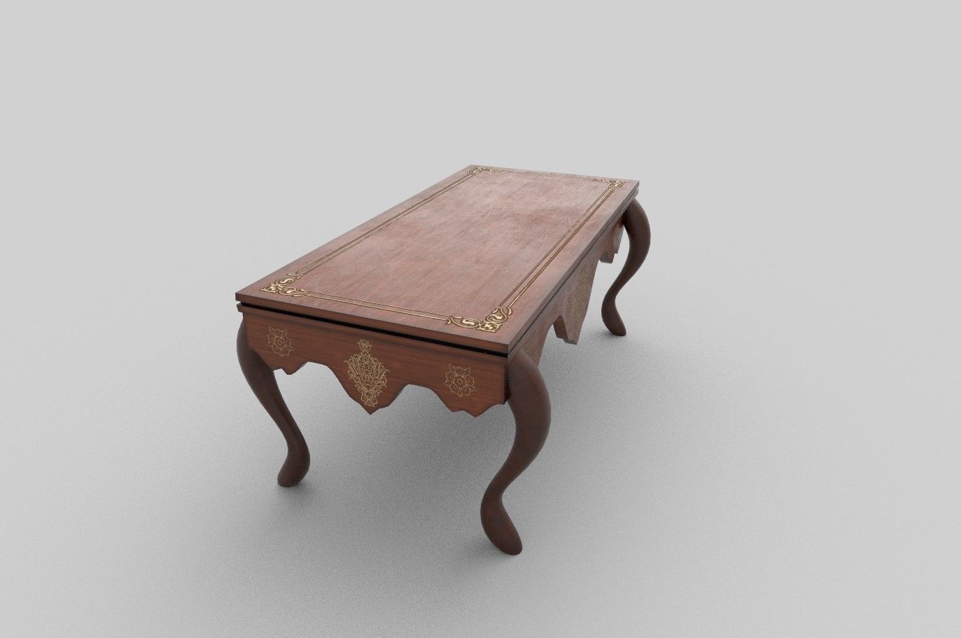 royal table low poly Low-poly 3D model_2