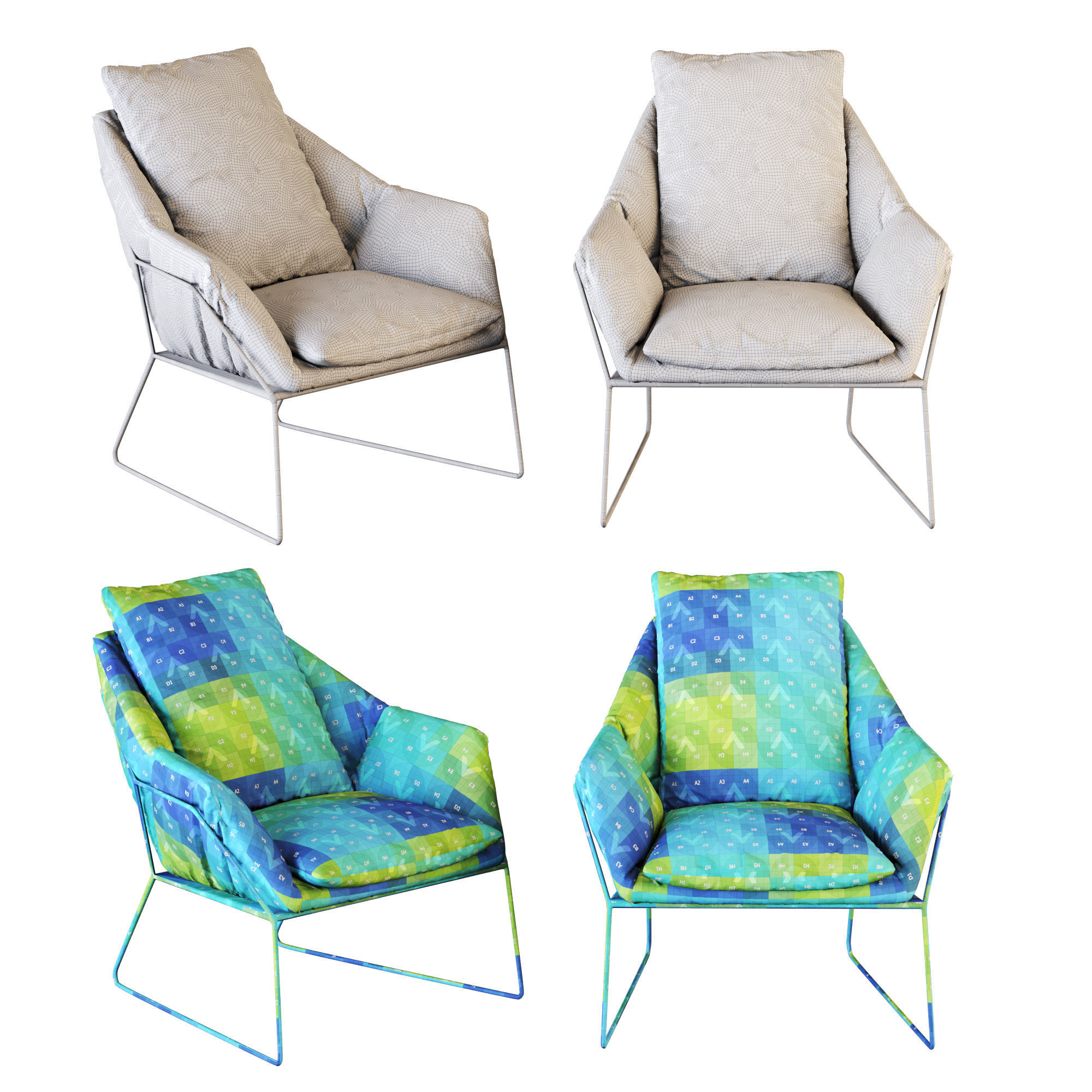 New York chair Saba Italia 3D model_2