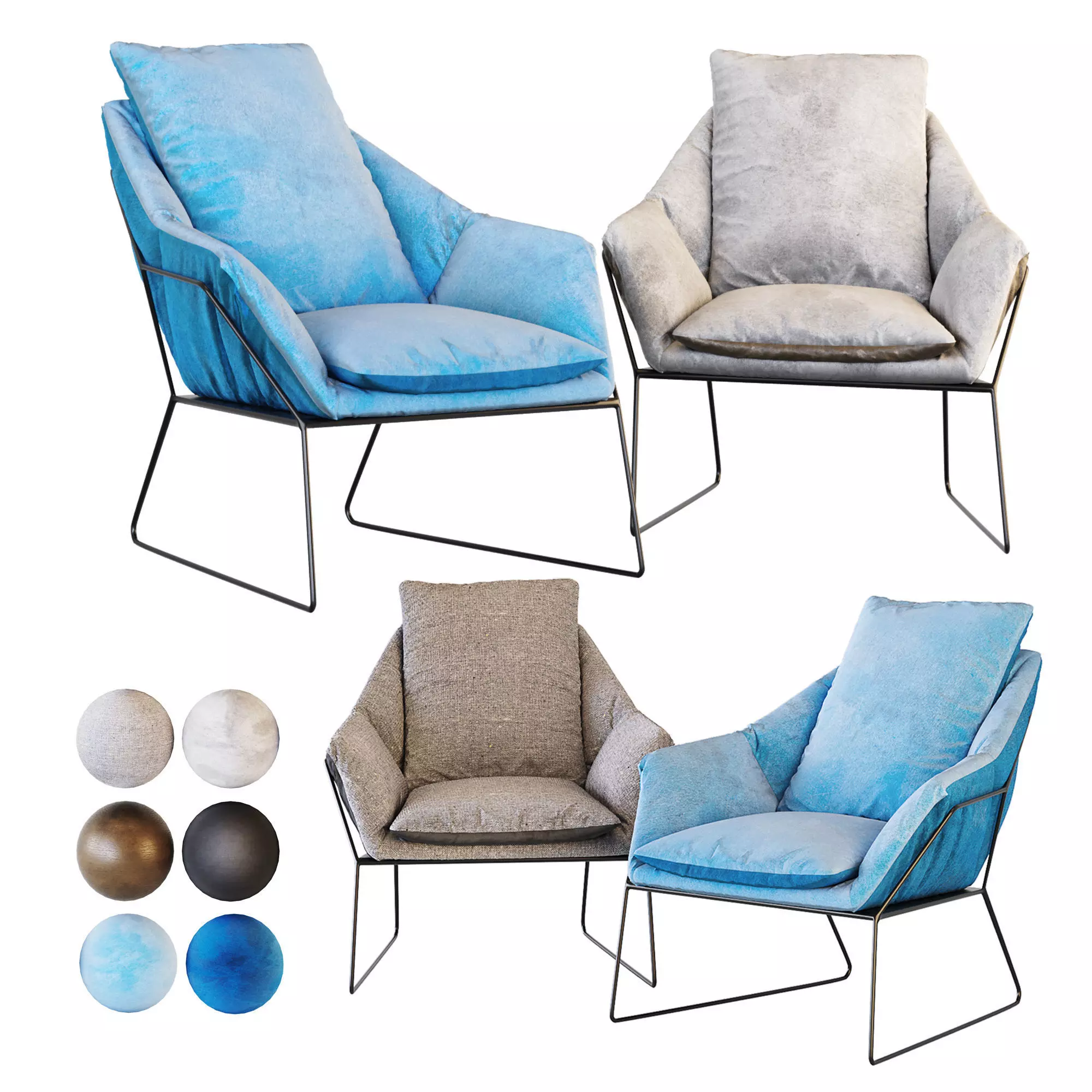 New York chair Saba Italia 3D model_0