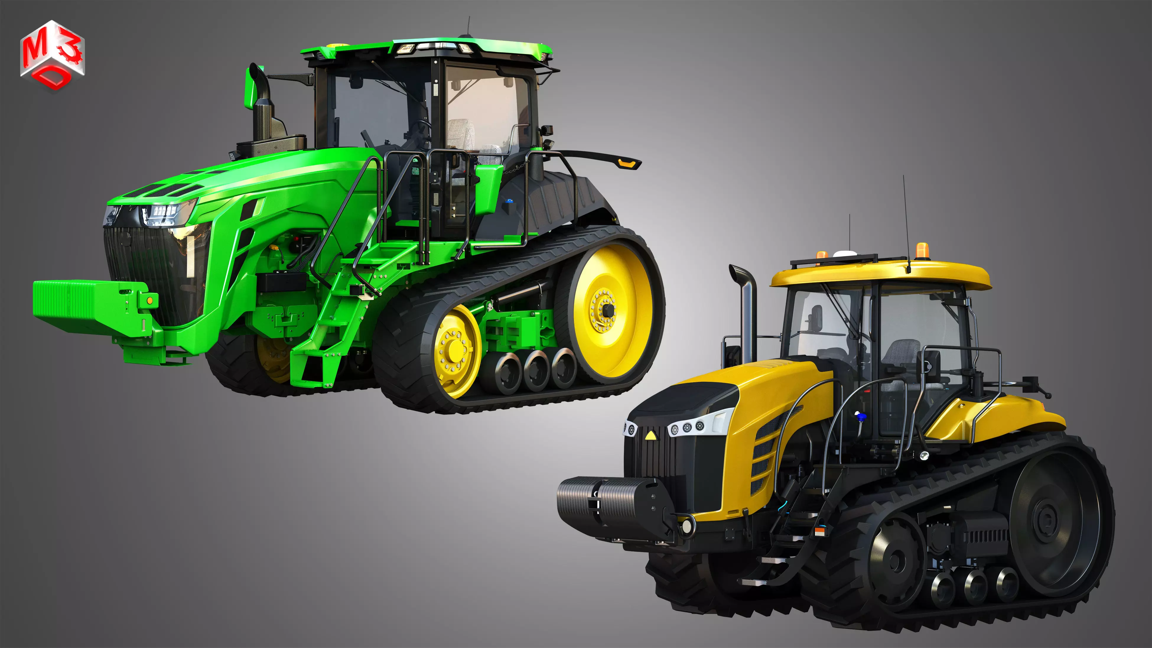 8RT Series Tractor - MT700E Tractor - Tracted Tractors 2 in 1 3D Model Collection_0