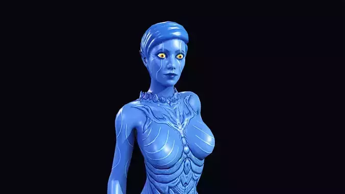 Alien Girl Low-poly 3D model