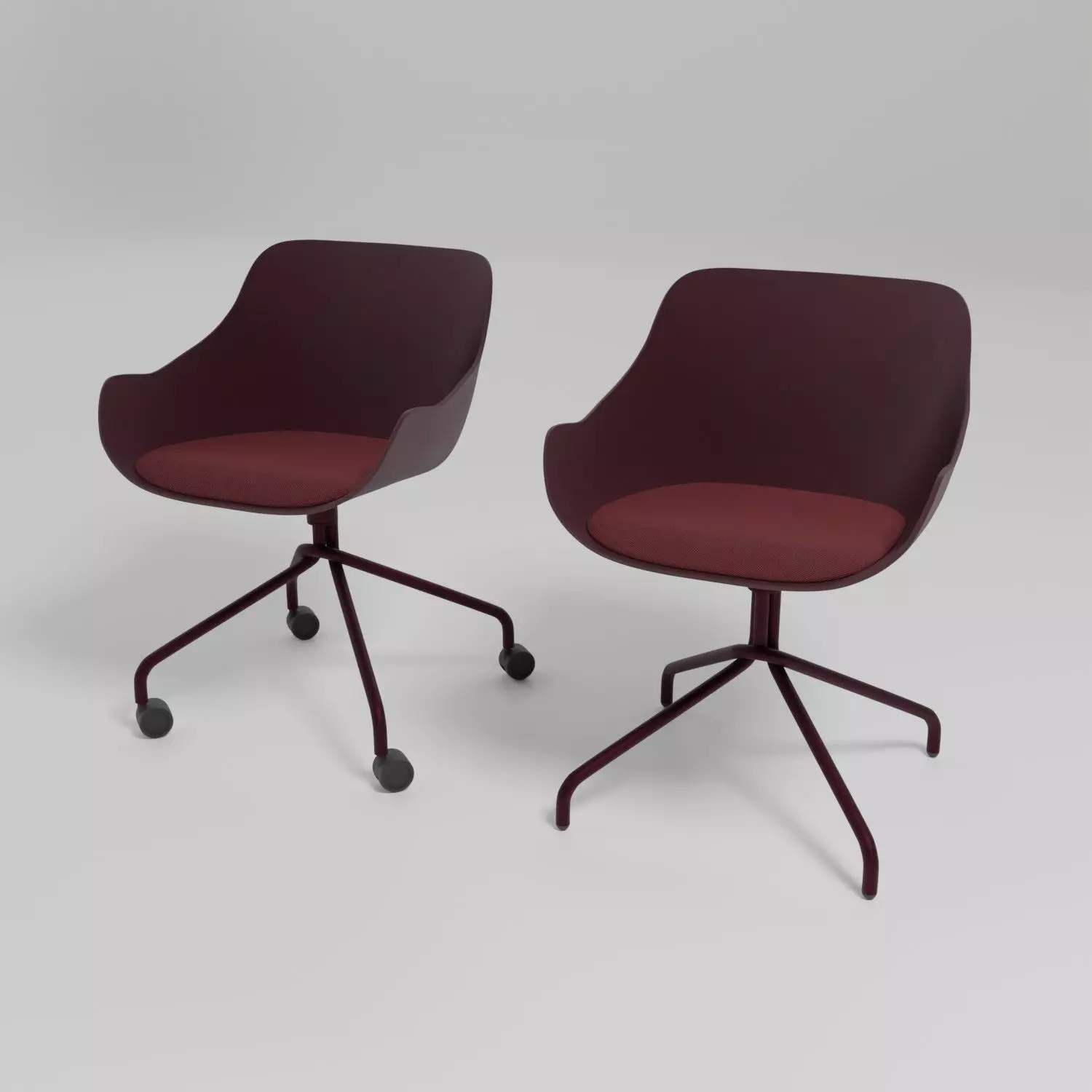 Baltic Remix swivel base polypropylene shell chair with cushion Free 3D model
