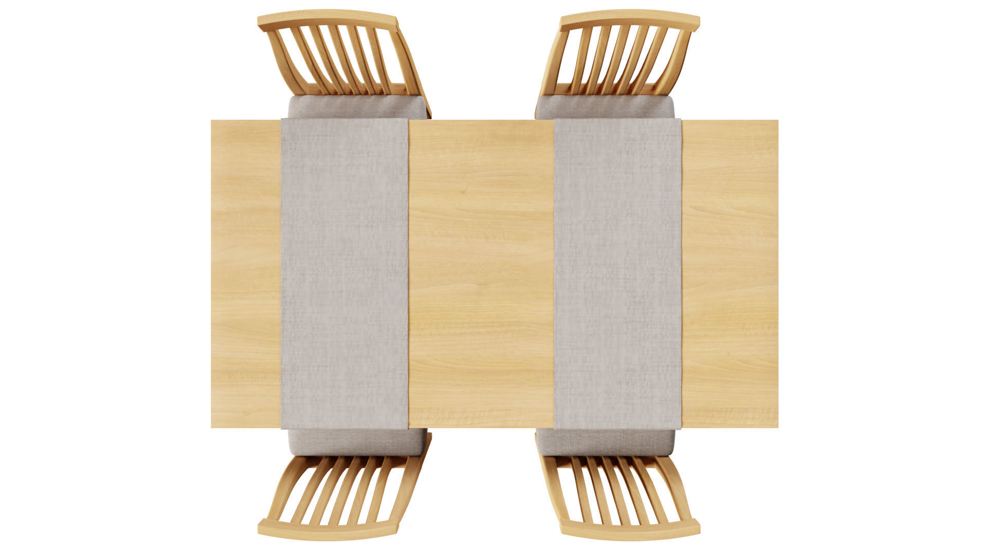 Simple Dining Table 3D print model_3