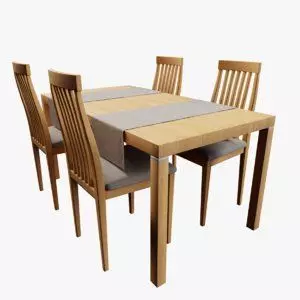 Simple Dining Table 3D print model_0