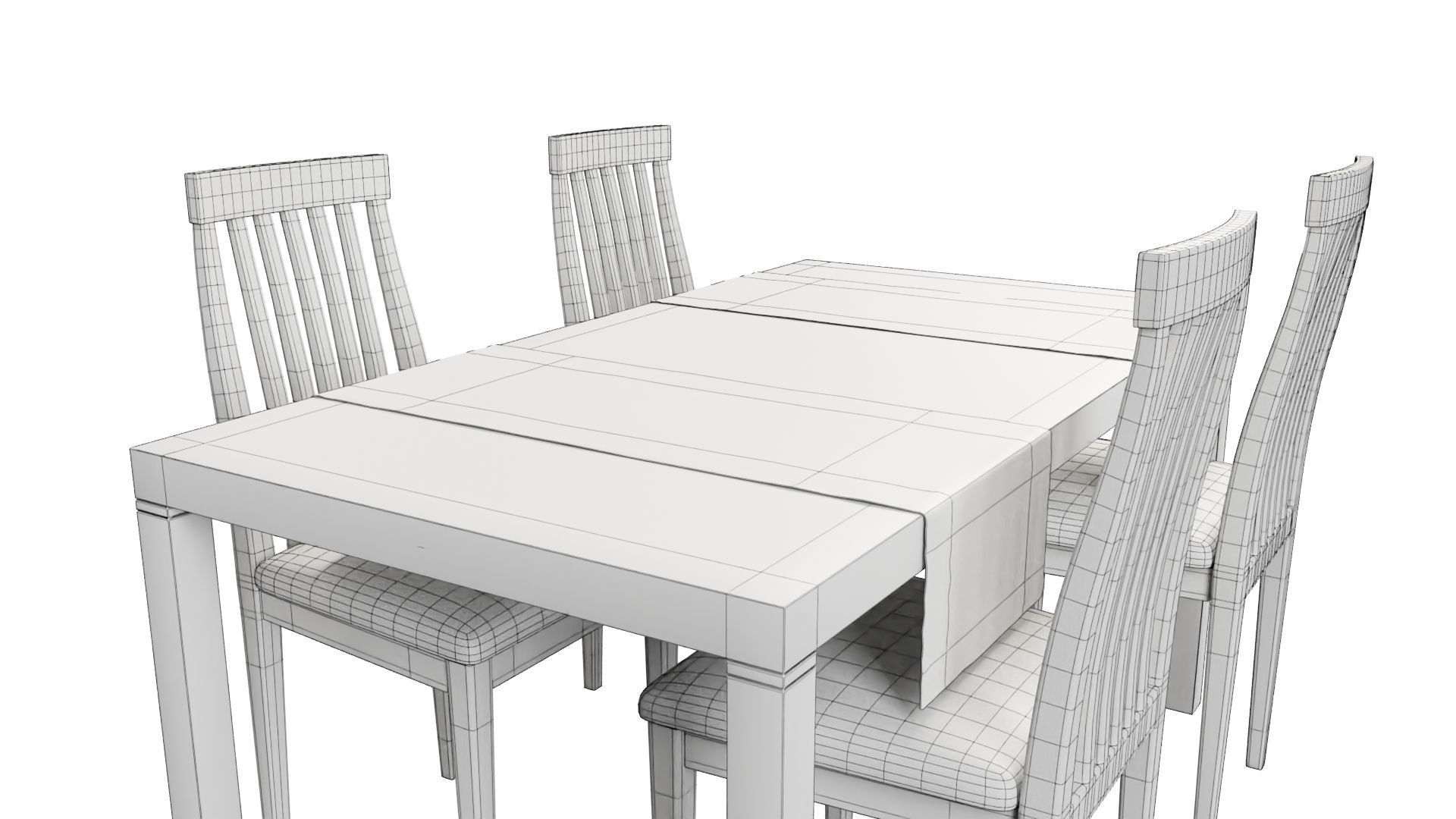 Simple Dining Table 3D print model_5