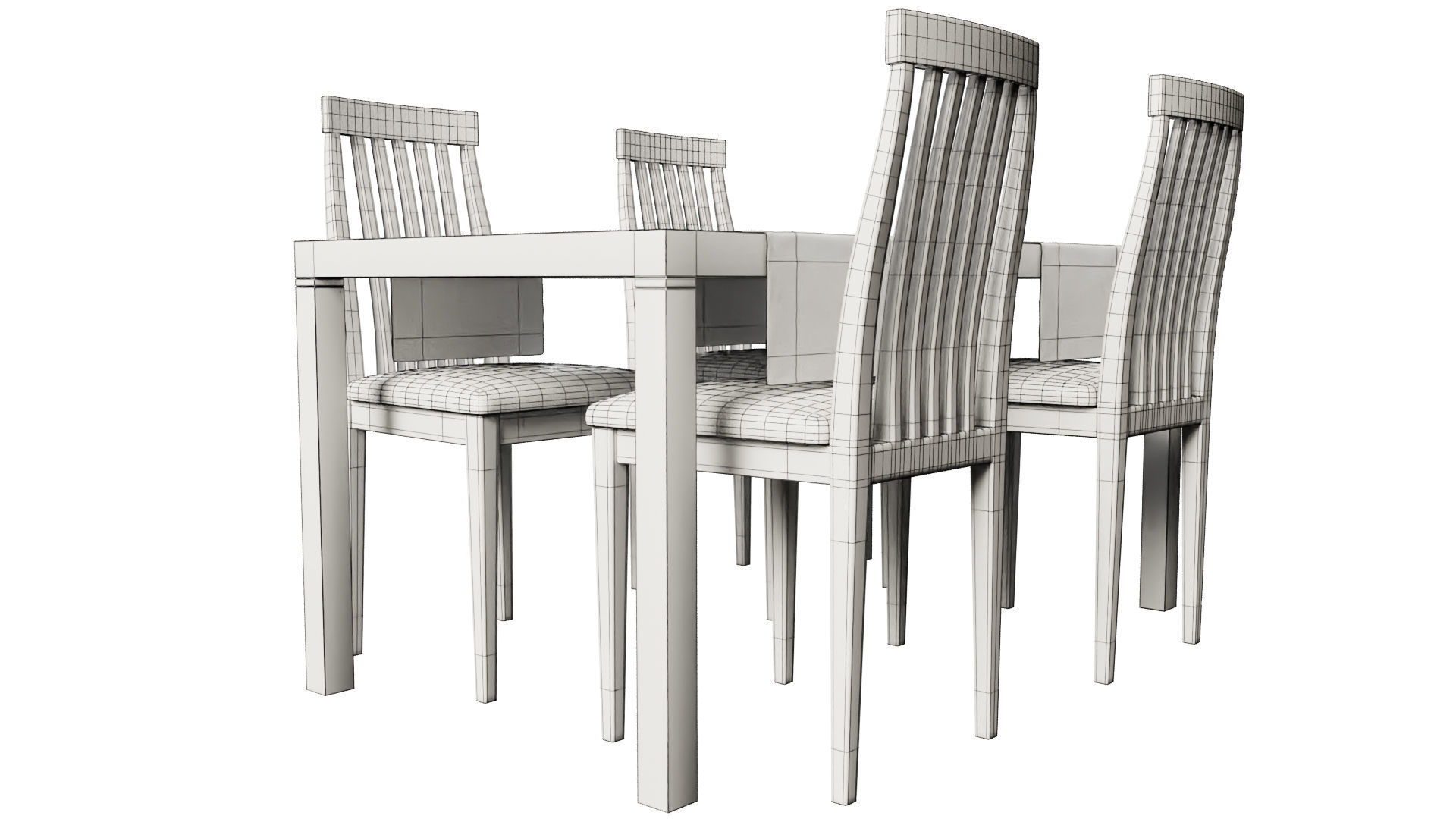 Simple Dining Table 3D print model_7