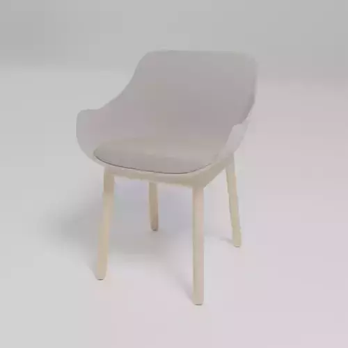 Baltic Remix wooden base polypropylene shell chair with cushion