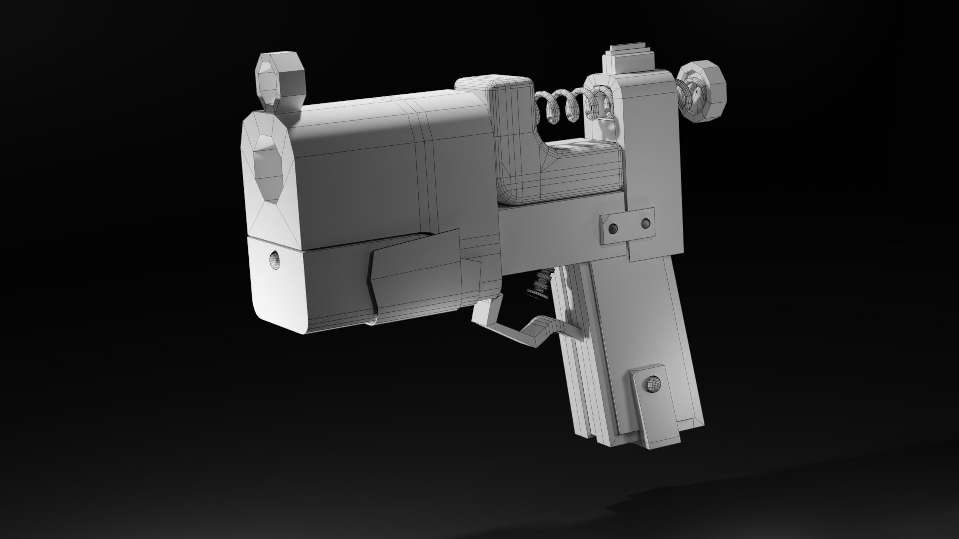 Homemade post-apocalyptic pistol Low-poly 3D model_34
