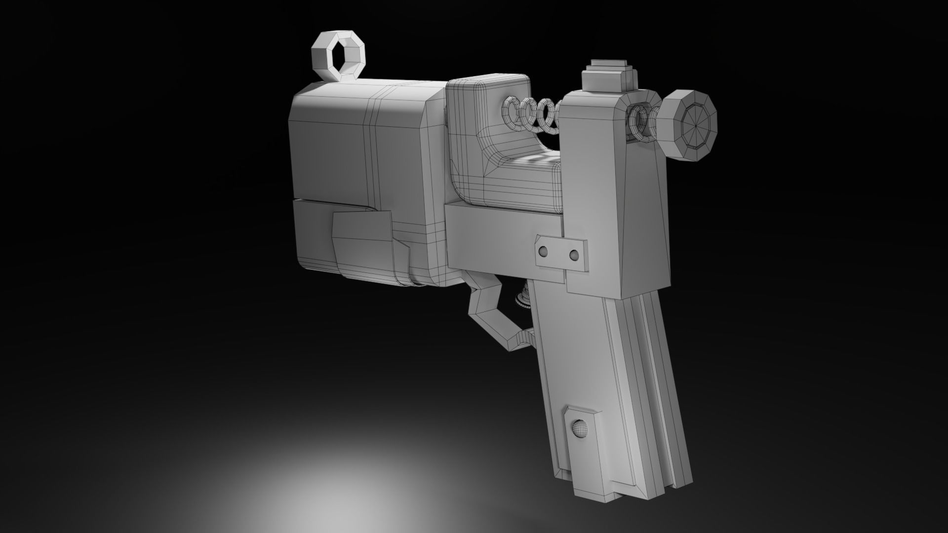 Homemade post-apocalyptic pistol Low-poly 3D model_47