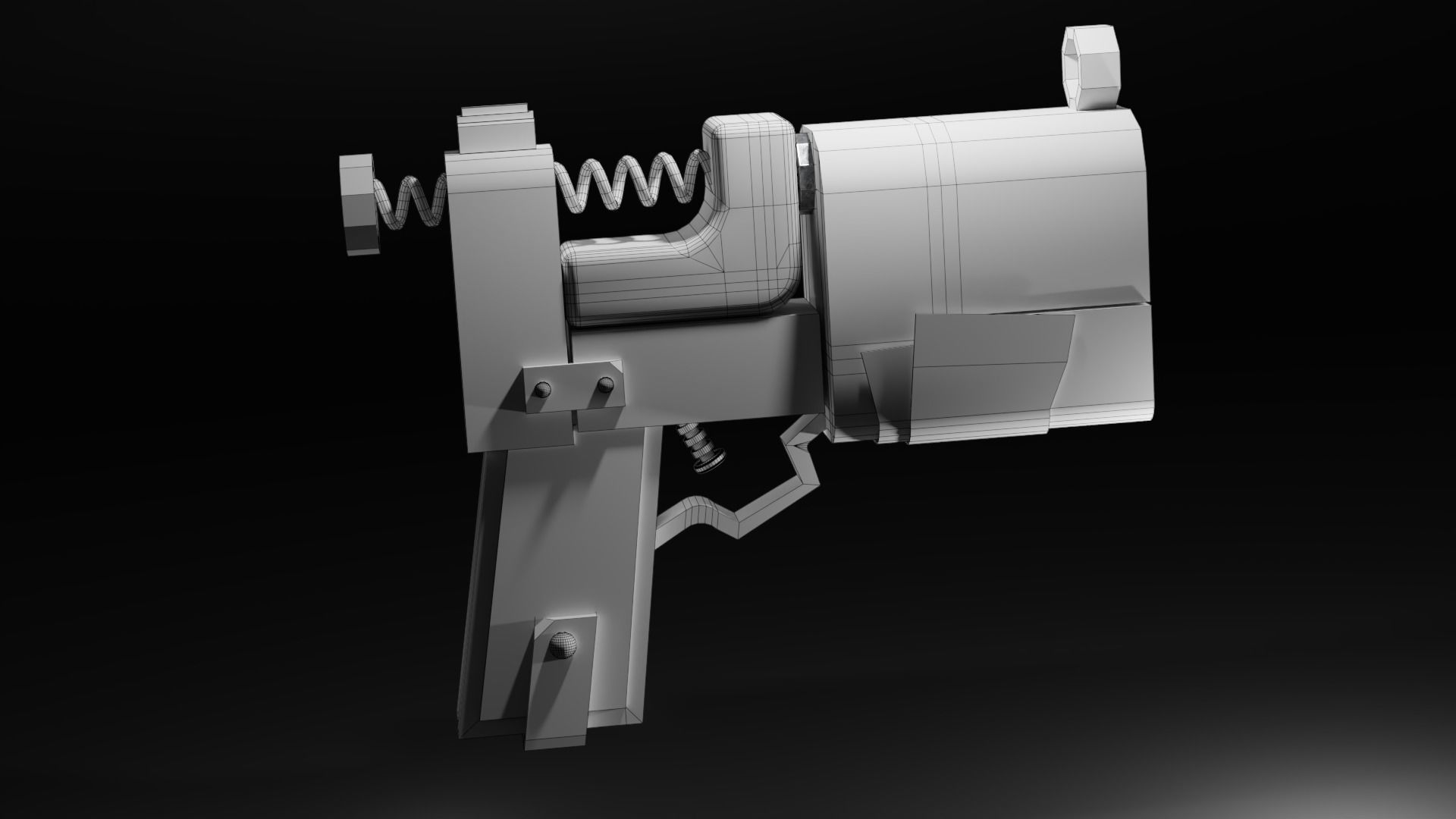 Homemade post-apocalyptic pistol Low-poly 3D model_42