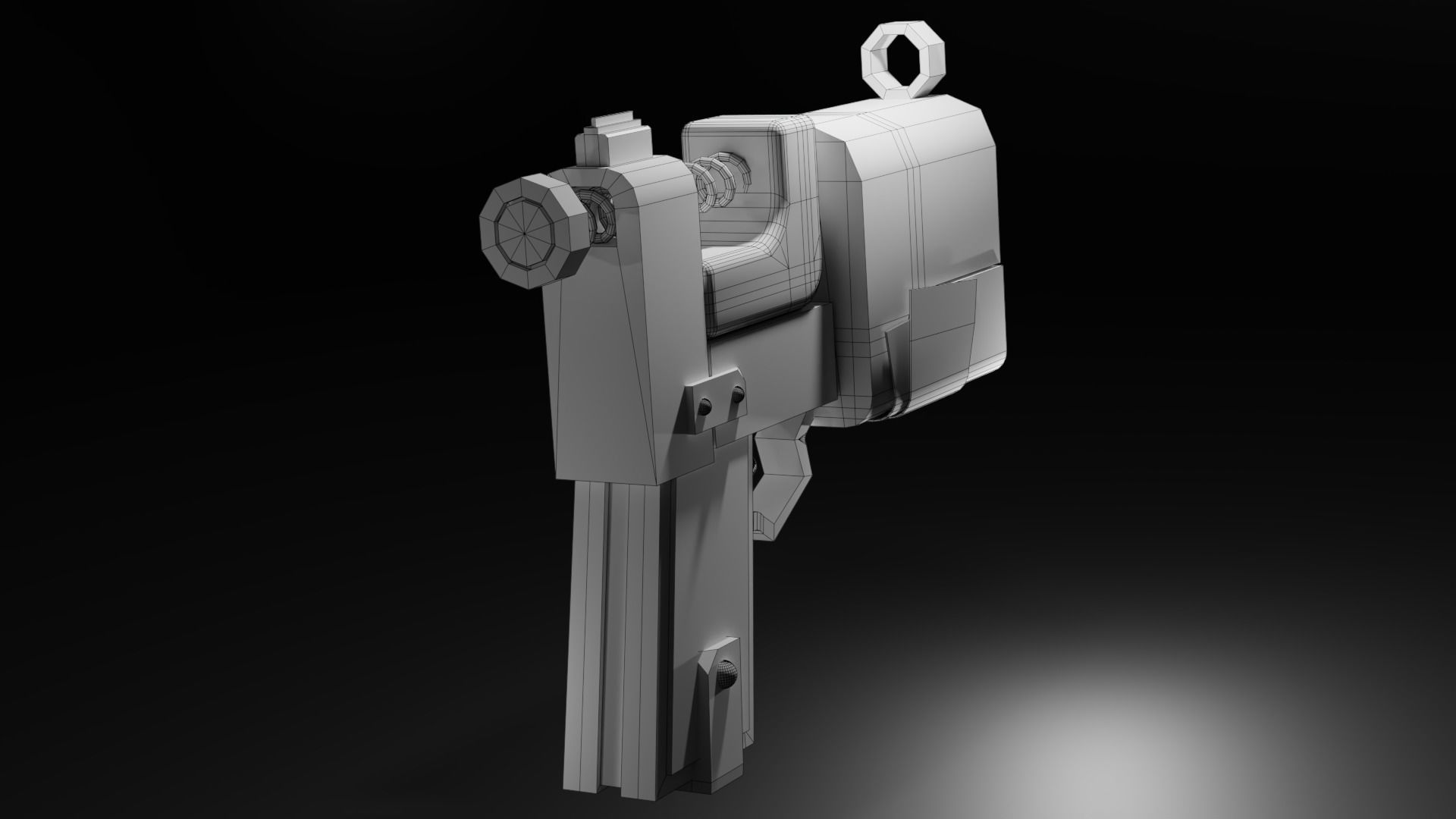Homemade post-apocalyptic pistol Low-poly 3D model_44
