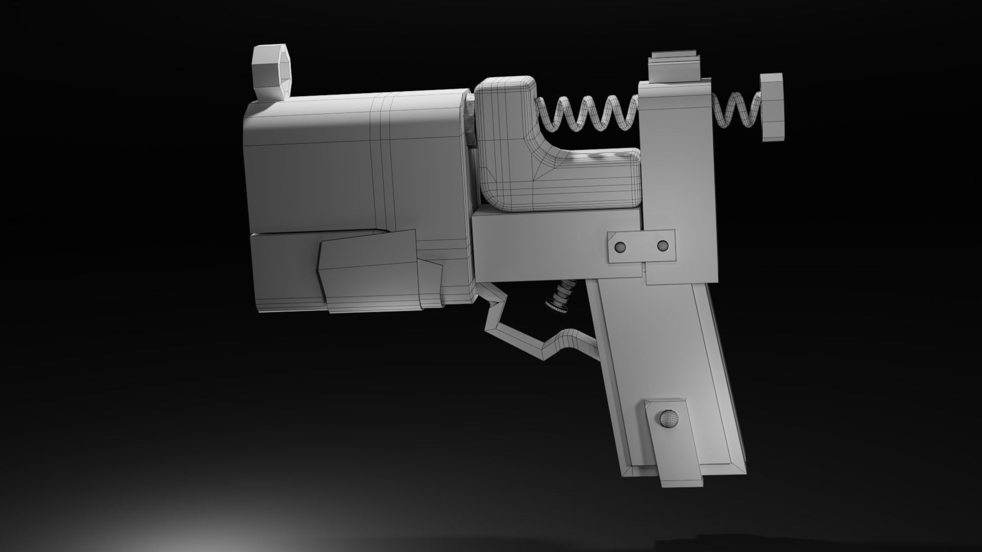 Homemade post-apocalyptic pistol Low-poly 3D model_49