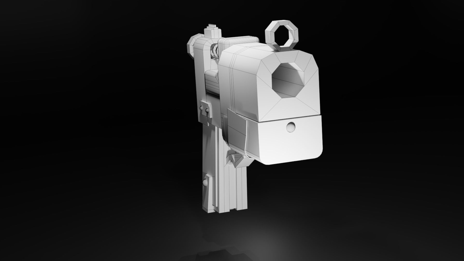 Homemade post-apocalyptic pistol Low-poly 3D model_39