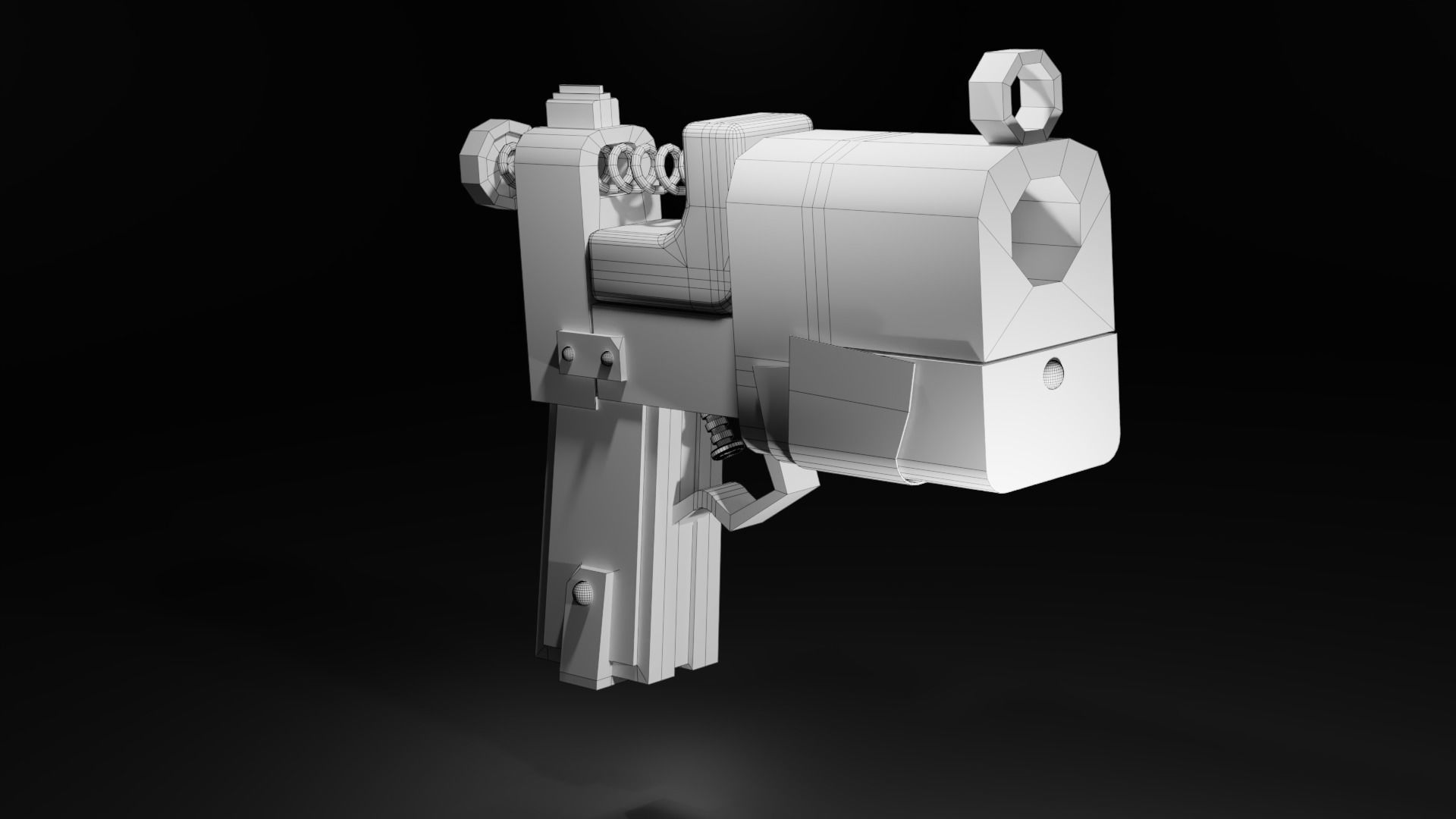 Homemade post-apocalyptic pistol Low-poly 3D model_40