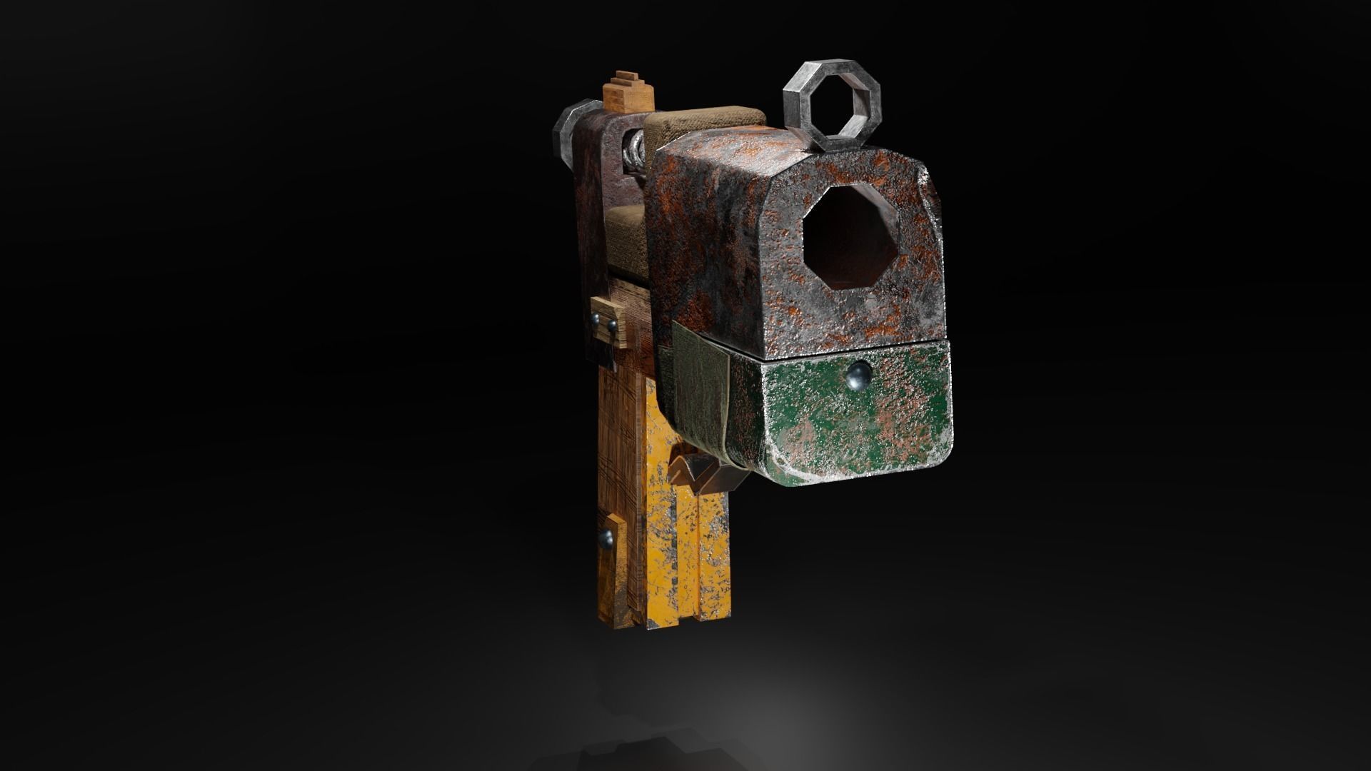 Homemade post-apocalyptic pistol Low-poly 3D model_18
