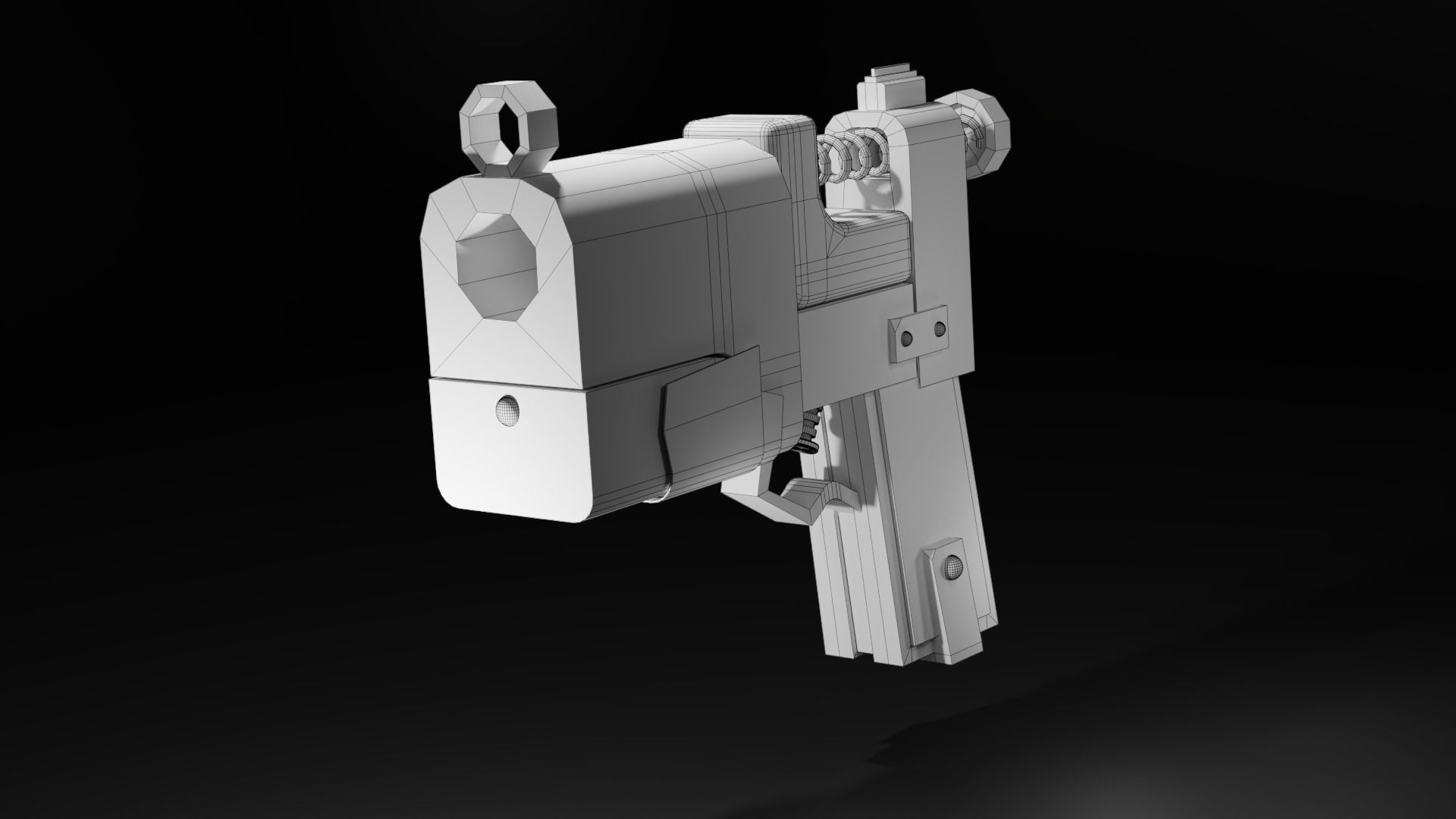 Homemade post-apocalyptic pistol Low-poly 3D model_36